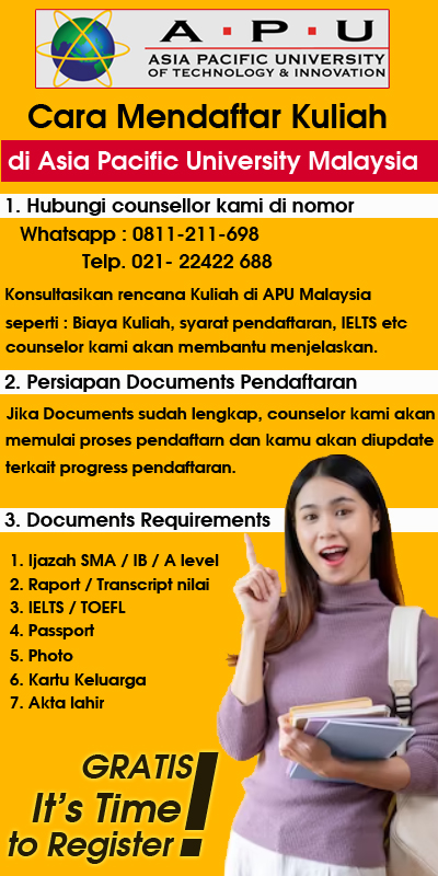 Cara mendaftar kuliah di APU Malaysia